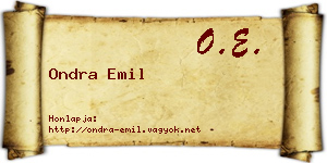 Ondra Emil névjegykártya